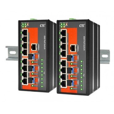 IGS-803SM-8PH24 CTC Union 8x 10/100/1000Base-T+ 3x 100/1000Base-X SFP Slot with 8x PoE+ Managed Industrial Switch (180 Watts, 24V Booster)