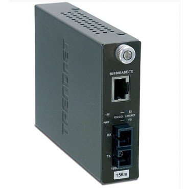 TFC-110S15 TRENDnet 100Base-TX to 100Base-FX Single Mode SC Fiber Converter (15KM, 9.3Miles)