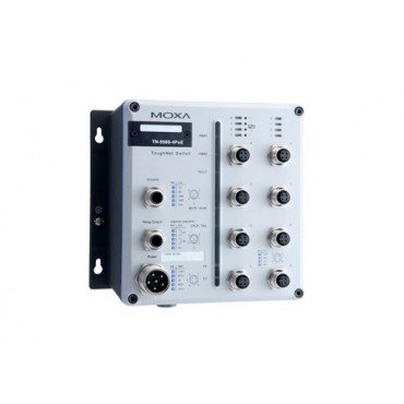 TN-5508-4PoE Series MOXA 8-port EN 50155 managed Ethernet switches with 4 IEEE 802.3af PoE ports